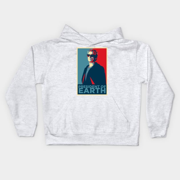 President of Earth Kids Hoodie by RisaRocksIt